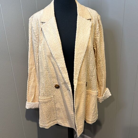 Daniel Rainn (Anthropologie) crinkle velour/corduroy double breasted jacket. Med - Picture 4 of 10